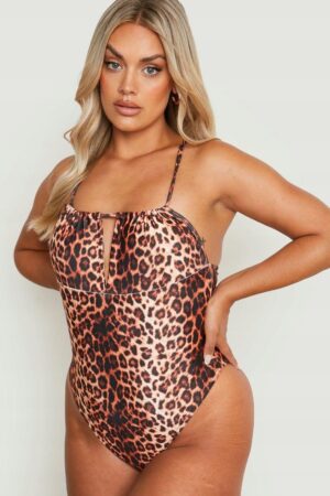 Z2E308 BOOHOO STRÓJ KĄPIELOWY PANTERKA 8XL