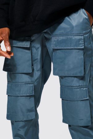 Z6D207 MATERIAŁOWE SZARE SPODNIE MĘSKIE BOJÓWKI SLIM FIT BOOHOO 36 - obrazek 2