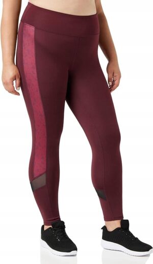 Z0F113 AURIQUE DAMSKIE BORDOWE SPORTOWE LEGGINSY Z SIATECZKĄ S - obrazek 2