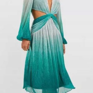 Z0B206 BOOHOO PLISOWANA SUKIENKA ZIELONA OMBRE XL
