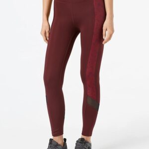 Z0F113 AURIQUE DAMSKIE BORDOWE SPORTOWE LEGGINSY Z SIATECZKĄ S