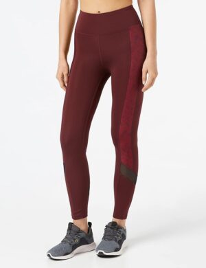 Z0F113 AURIQUE DAMSKIE BORDOWE SPORTOWE LEGGINSY Z SIATECZKĄ S