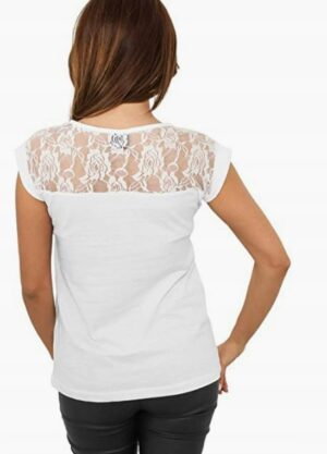 M8C206 URBAN CLASSICS DAMSKI BIAŁY T-SHIRT Z KORONKĄ S - obrazek 2