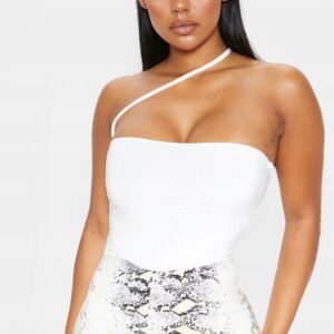 X6B123 PRETTYLITTLETHING BODY DAMSKIE ECRU S
