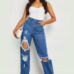 M1E201 BOOHOO SPODNIE DAMSKIE PETIT JEANSOWE S