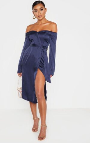 Z6G304 PRETTYLITTLETHING SATYNOWA SUKIENKA Z ROZCIĘCIEM 38 M - obrazek 2