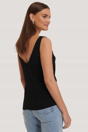 X7B104 NA-KD TOP NA RAMIĄCZKACH 2-PACK CZARNY CZERWONY 40 L - obrazek 10