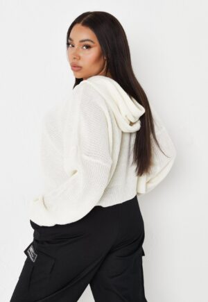 V1A017 MISSGUIDED PLUS KRÓTKI SWETR KAPTUR 46/48 - obrazek 2