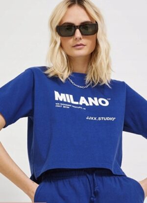 M5E007 JJXX NIEBIESKI KRÓTKI T-SHIRT SPORTOWY S - obrazek 4