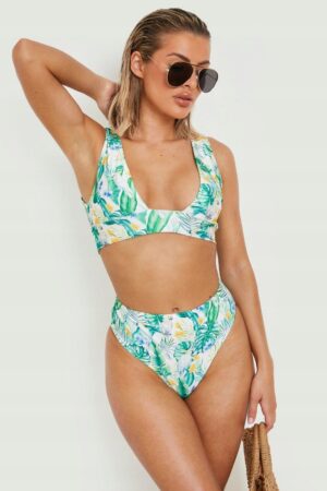 X9D119 BOOHOO BIKINI FIGI WYSOKI STAN ZIELONY 38 M - obrazek 3