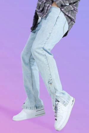 X3A005 BOOHOO MAN SPODNIE JEANSOWE POPPER 30 30