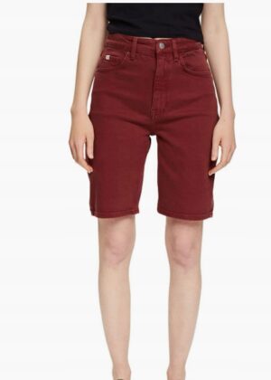 M2B208 ESPRIT SPODENKI JEANSOWE KRÓTKIE BORDO 28 28 - obrazek 2