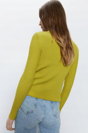 X3G123 BOOHOO CIENKI SWETEREK OLIWKOWY M 38 M - obrazek 4
