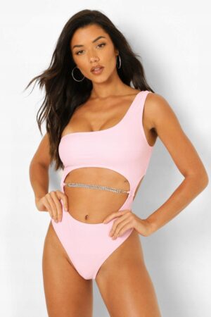 X3D101 BOOHOO RÓŻOWY KOSTIUM KĄPIELOWY WYCIĘTY 42 XL XL