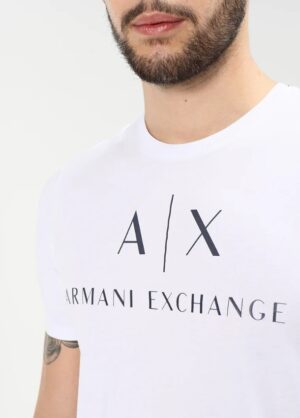 Z3G120 ARMANI EXCHANGE MĘSKI T-SHIRT BIAŁY LOGO L - obrazek 3