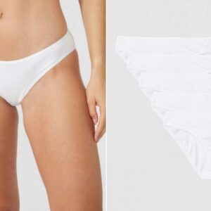 X8F208 DEBENHAMS BIAŁE FIGI BAWEŁNIANE 5 PACK XL