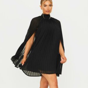 Z1G306 PRETTYLITTLETHING CZARNA SUKIENKA PLISOWANA PELERYNKA 42 XL