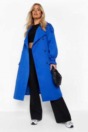 Z9A007 BOOHOO PLUS KLASYCZNY TRENCZ KOBALT 4XL - obrazek 3
