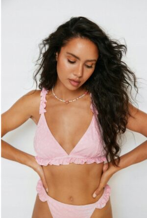 Z9D207 NASTY GAL ZESTAW BIKINI Z FALBANKĄ RÓŻ 32 - obrazek 4