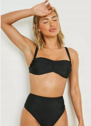 M2B006 BOOHOO DAMSKA GÓRA OD BIKINI CZARNA 34