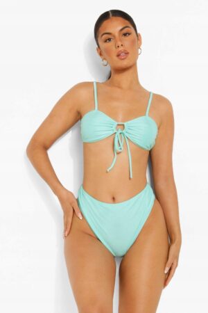 X3D109 BOOHOO ZIELONE BIKINI FIGI WYSOKI STAN 40 L L - obrazek 4