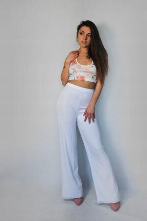 Z5C215 CROP TOP DAMSKI KWIATY ODKRYTE PLECY M