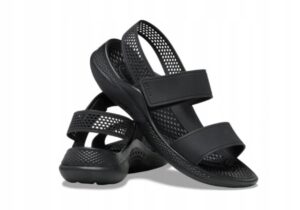 X4B133 CROCS DAMSKIE GUMOWE CZARNE SANDAŁY NA LATO NA RZEPY 39-40 - obrazek 3