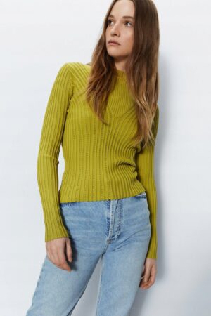X3G123 BOOHOO CIENKI SWETEREK OLIWKOWY M 38 M - obrazek 6