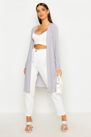 Z6B106 CZARNA PROSTA NARZUTKA KIMONO Z WIĄZANIEM BOOHOO L - obrazek 3