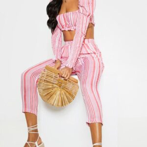 X3E214 PRETTYLITTLETHING MARSZCZONA KRÓTKA BLUZKA Z DŁUGIM RĘKAWEM 42 XL