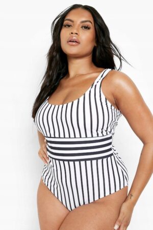 X9D301 BOOHOO PLUS STRÓJ KĄPIELOWY PASKI 48 4XL