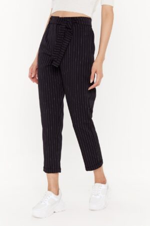 Z1D302 CZARNE SPODNIE MATERIAŁOWE Z WYSOKIM STANEM NASTY GAL 38 - obrazek 5