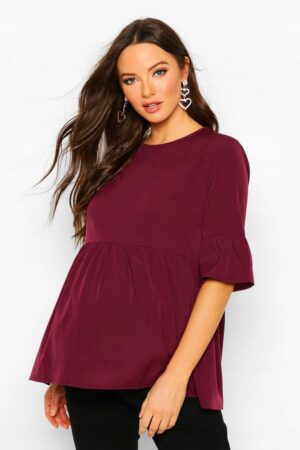 Z5C306 BOOHOO MATERNITY BLUZKA Z BASKINKĄ 40 L