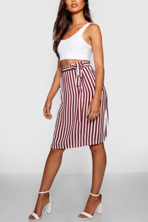 Z4D110 BOOHOO DAMSKA SPÓDNICA W PASKI Z KIESZENIAMI 34 XS