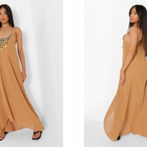 X6D307 BOOHOO PETITE SUKIENKA MAXI SZYFON 32 XXS