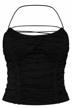 M5E303 PRETTYLITTLETHING DAMSKI CZARNY TOP NA ZAMEK 40 - obrazek 3