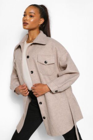 M6E33 BOOHOO TALL KOSZULA BLEZER WEŁNA CZARNA XL 42 - obrazek 2