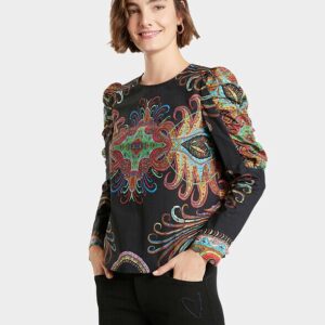 M5E015 CZARNA BLUZKA REGULAR FIT
