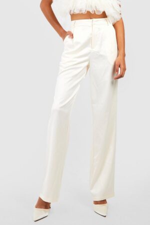 M1C202 BOOHOO PROSTE SPODNIE DAMSKIE ELEGANCKIE SATYNOWE 42 - obrazek 5