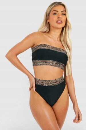M4D020 BOOHOO CZARNE BIKINI OPASKA KOMPLET L - obrazek 3