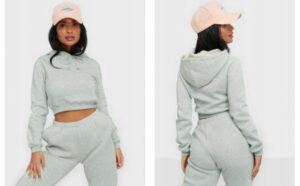 Z7C004 NELLY SZARA KRÓTKA BLUZA CROPPED XL XL