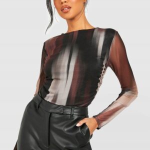 X2B113 BOOHOO DAMSKI TOP PODWÓJNY Z SIATECZKI 44