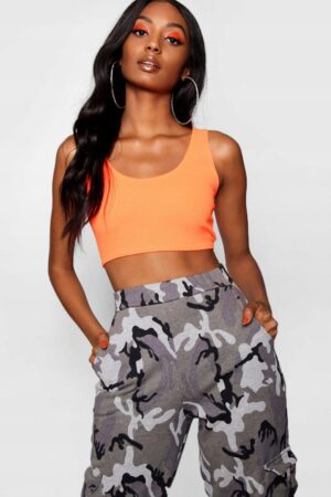 Z0G329 BOOHOO KRÓTKI TOP MUSZTARDOWY XS XS - obrazek 4