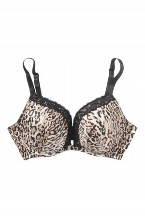 X4F006 BOOHOO BIUSTONOSZ SATYNA PANTERKA Z KORONKĄ 70DD 70DD - obrazek 5