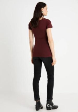 Z2G006 BORDOWY T-SHIRT CIĄŻOWY BASIC S S - obrazek 2