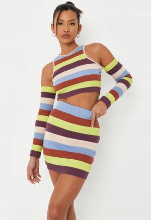 M1F009 MISSGUIDED KOLOROWA SPÓDNICA MINI TUBA 40 L - obrazek 2