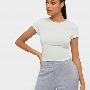 M4C006 NELLY BIAŁA BLUZKA TOP CROPPED 34 XS