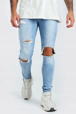 X3A014 BOOHOO MAN JEANSY SKINNY DZIURY 36 36