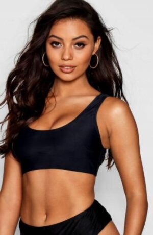 M2B114 BIUSTONOSZ OD BIKINI CZARNY TOP BANDEAU NA-KD L - obrazek 3