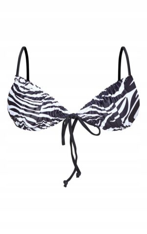 X4B003 PLT WIĄZANE BIKINI GÓRA PRINT ZEBRA 42 XL XL - obrazek 2